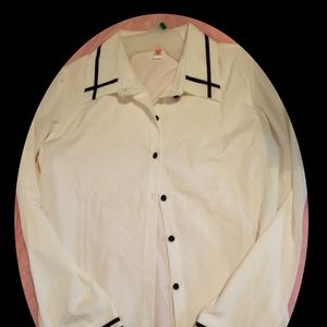 White and black trimmed dress shirt